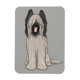 Imán Cute Briard Cartoon Dog