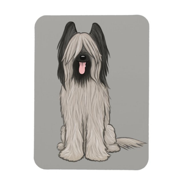 Imán Cute Briard Cartoon Dog (Vertical)