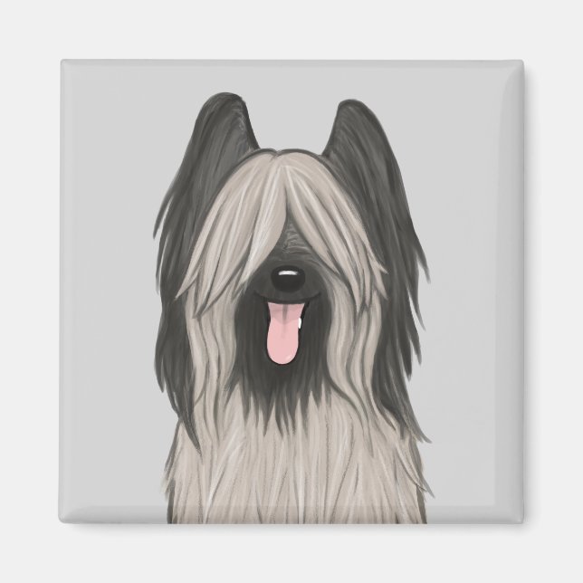 Imán Cute Briard Cartoon Dog (Frente)