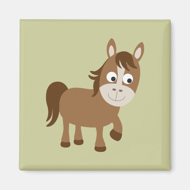Imán Cute Brown Horse (Frente)