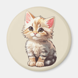 Imán Cute Brown Kawaii Kitten