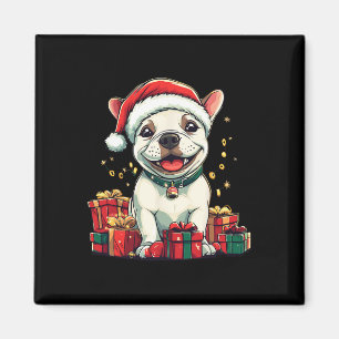 Imán Cute Bull Terrier Santa Hat Funny Navidades Xmas D