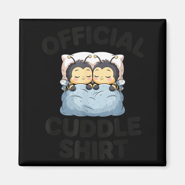 Imán Cute Bumble Bee Couple Cuddle  (Frente)