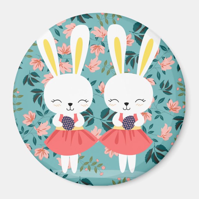 Imán Cute Bunnies Magnet (Frente)