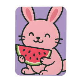 Imán Cute Bunny Comer Watermelon Magnet