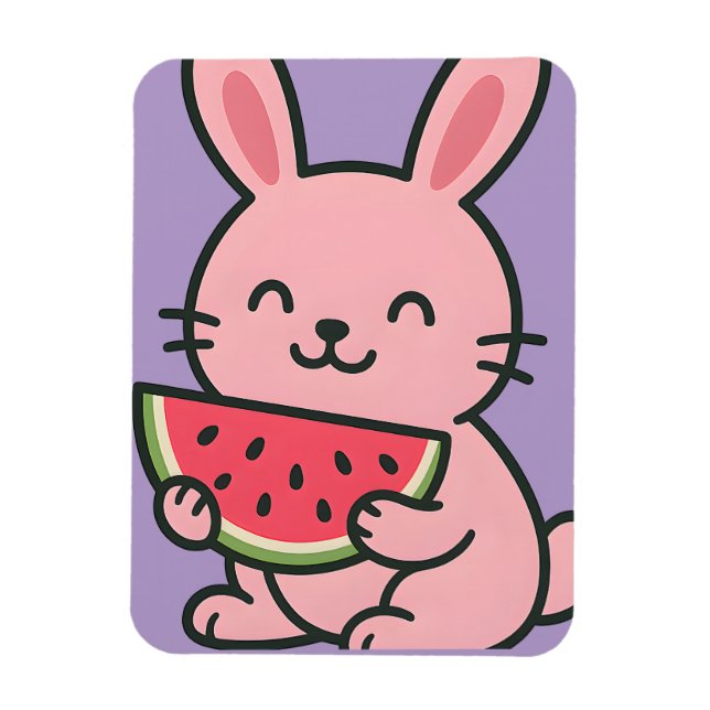 Imán Cute Bunny Comer Watermelon Magnet (Vertical)
