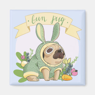 Imán Cute Bunny Pug