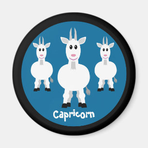 Imán Cute cabras Capricornio Rótulo Zodiac Personalizad