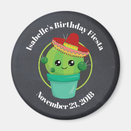 Imán Cute cactus en un cumpleaños de Sombrero Salven la