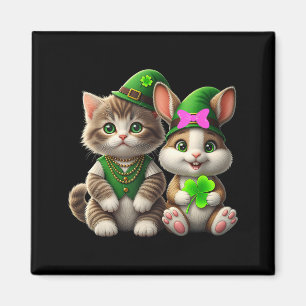 Imán Cute camiseta del día de San Patricio de gato y co