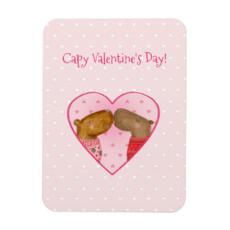 Imán Cute capybara Valentine's Day magnet