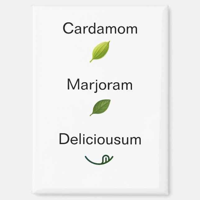Imán Cute Cardamom Marjoram Delicious Refrigerator (Anverso)