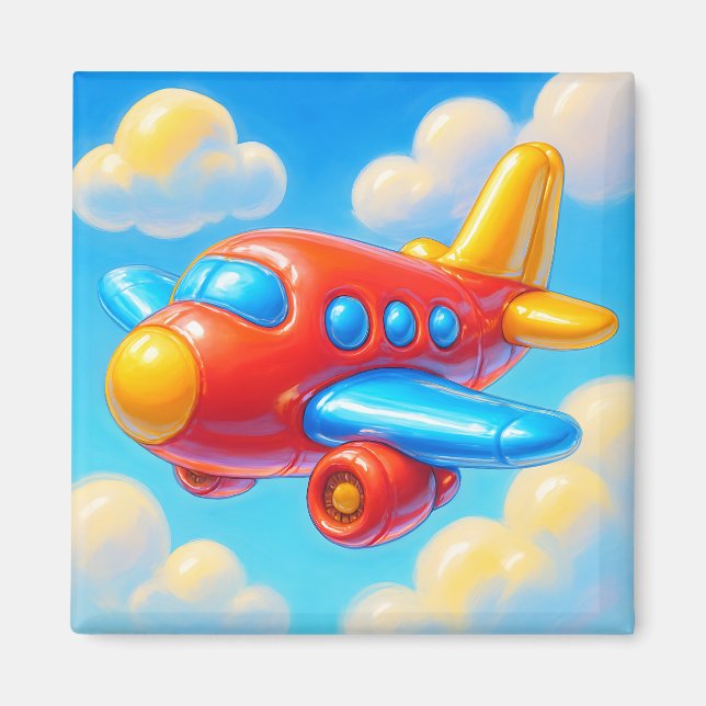 Imán Cute Cartoon Airplane (Frente)