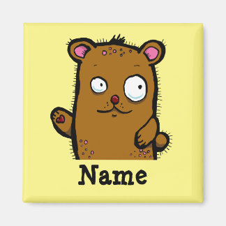 Imán Cute Cartoon Bear Waving