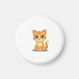 Imán **Cute Cartoon Cat – Adorable Kitty Illustration**