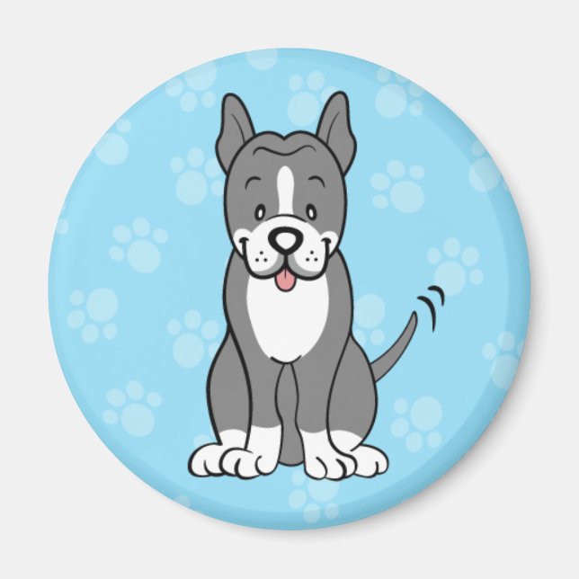 Imán Cute Cartoon Dog Pitbull Magnet (Frente)