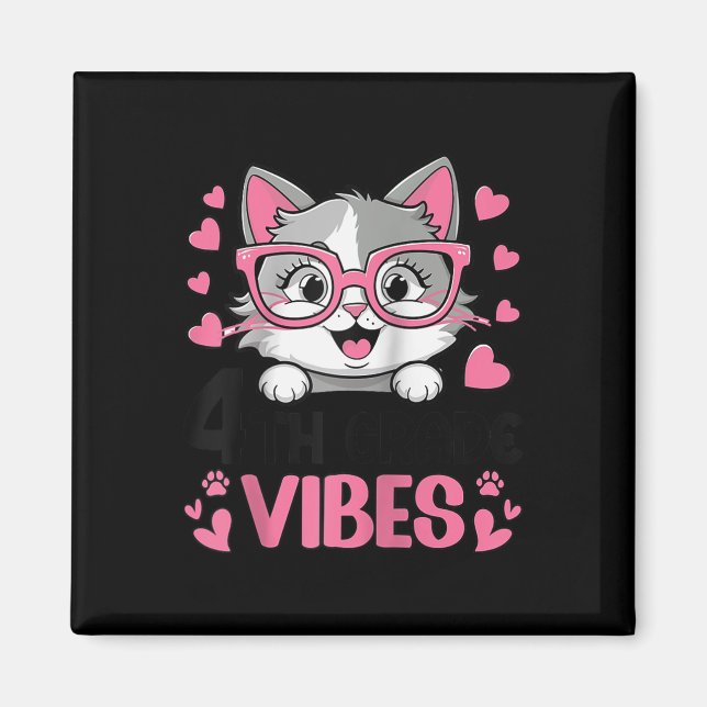 Imán Cute Cat 4º Grado Vibes Trajes Para Chicas-1º Día (Frente)
