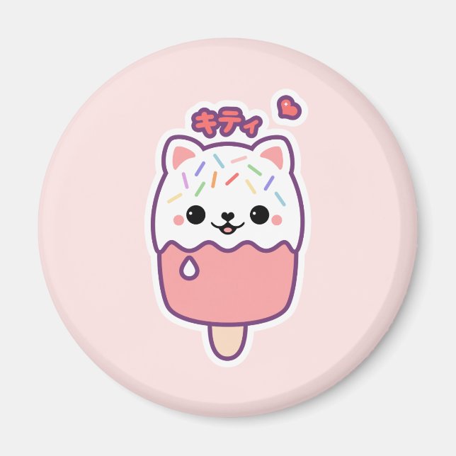 Imán Cute Cat Popsicle (Frente)