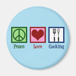 Imán Cute Chef Peace Love Utensiers de cocina