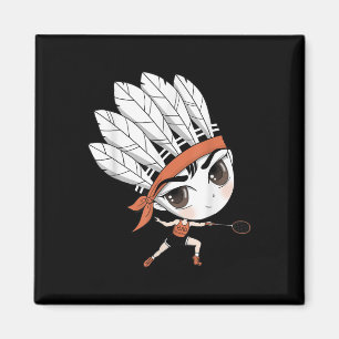 Imán Cute Chibi Badminton Birdie Manga Personalizado