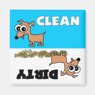 Imán Cute Chihuahua Limpia / Sucia Refrigerante