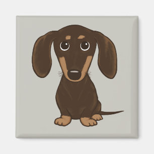 Imán Cute Chocolate Dachshund   Perro Personalizado Wie