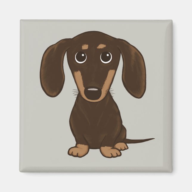 Imán Cute Chocolate Dachshund | Perro Personalizado Wie (Frente)