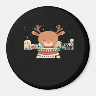 Imán Cute Christmas Deer Minimal Design 