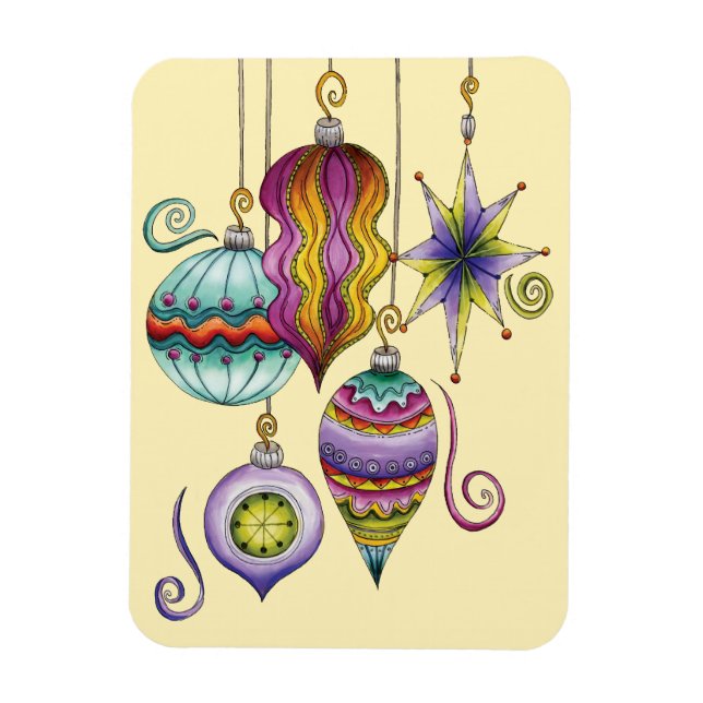 Imán Cute Christmas, Elegant and Fancy Glass Ornaments (Vertical)