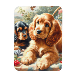 Imán Cute Cocker Spaniel Painting