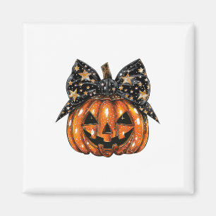 Imán Cute Coquette Bow Calabaza Halloween Mujeres Spook