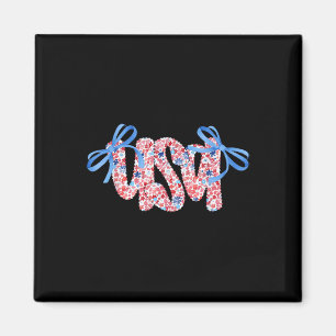 Imán Cute Coquette Chinoiserie Floral Patriotic Usa 4.ª