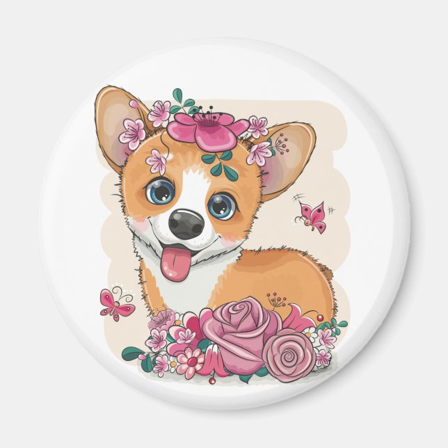Imán Cute Corgi (Frente)