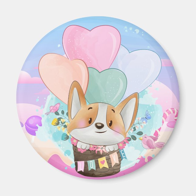 Imán Cute Corgi Magnet (Frente)