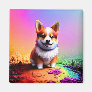 Imán Cute Corgi Papel de pintura de perro picado-36475