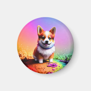 Imán Cute Corgi Papel de pintura de perro picado-36475