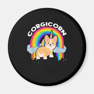 Imán Cute Corgicorn _ Unicorn Arcoíris _ Dueño de Corgi