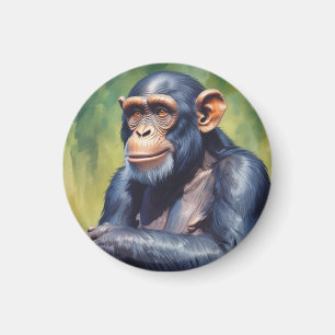 Imán Cute Crazy Funny Chimpanzee
