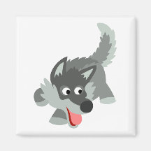 Cute curioso Personalizado Wolf Magnet