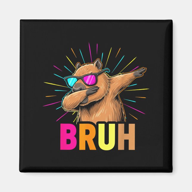 Imán Cute Dabbing Capybara Funny Animal Meme Capy Lover (Frente)