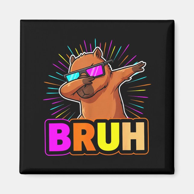 Imán Cute Dabbing Capybara Funny Animal Meme Capy Lover (Frente)