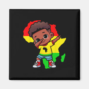 Imán Cute Dabbing Kid Mes de historia negra niños chico
