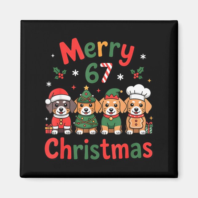 Imán Cute Dachshund Christmas Design Funny Holiday Dog  (Frente)