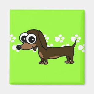 Imán Cute Dachshund Pawprint Magnet