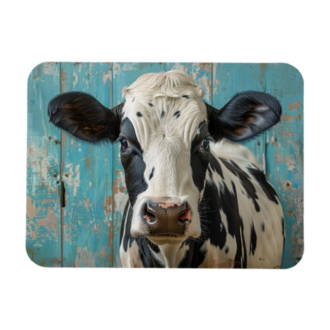 Imán Cute Dairy Cow Farmhouse Pintura (Horizontal)
