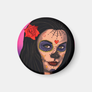 Imán Cute Day of the Dead Gothic Girl