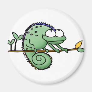 Imán Cute divertido camaleón dibujo lagarto verde