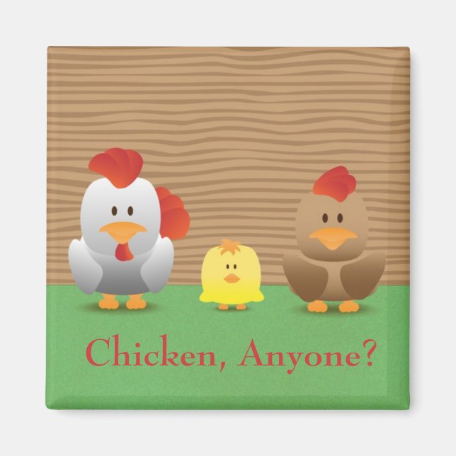Imán Cute divertido pollo Personalizado Fridge Magnet (Frente)