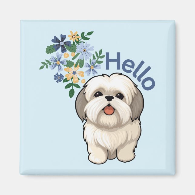 Imán Cute Dog Hello Magnet (Frente)