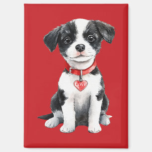 Imán Cute Dog Red Heart Love